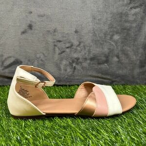 Old Navy Ankle Strap Sandals Cute Colorblock Faux Leather Girls Size 4‎
